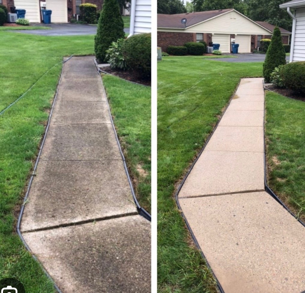 Pressure Washing before and after